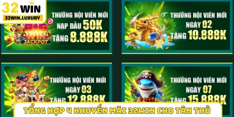 Tổng hợp 4 khuyến mãi 32WIN cho tân thủ